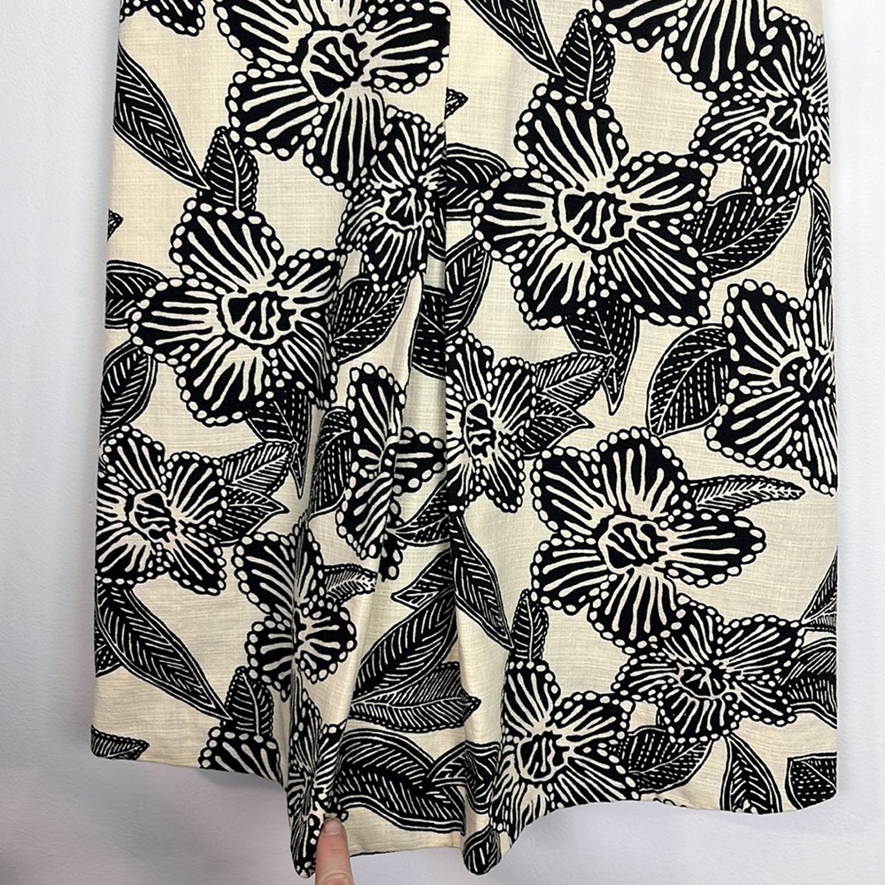J. CREW - Beige and White Polynesian Dress w/Back Cutout - Picture 4 of 12